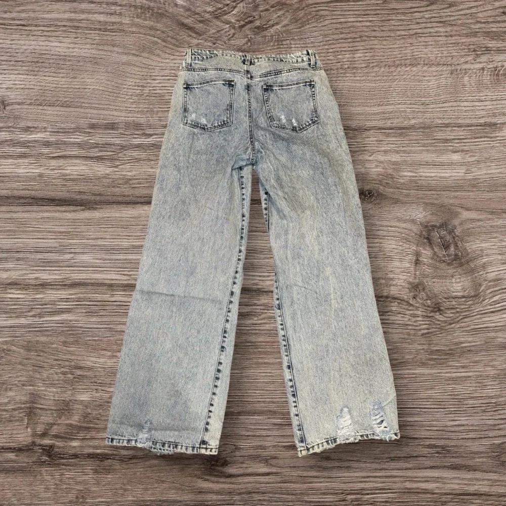 RSQ Women’s Distressed Wide Leg Jeans Light Wash Denim Size 32x31 Y2K Baggy - Picture 2 of 6